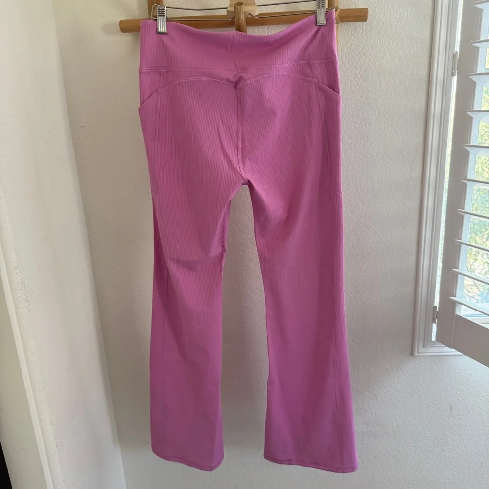 NWT FABLETICS Oasis Rib high waist Crossover Kick Flare pink size XL sporty - Picture 5 of 7
